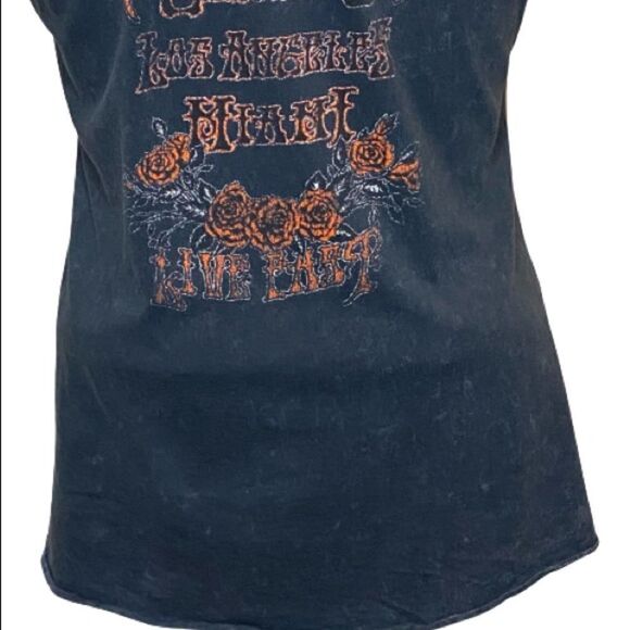 Affliction rock n eagle black and gray studded tank size M - Picture 8 of 14